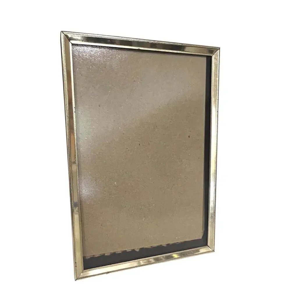 Vintage Brass Photo Picture Frame Set of 2 Easel Hollywood Regency 5x7” Gold